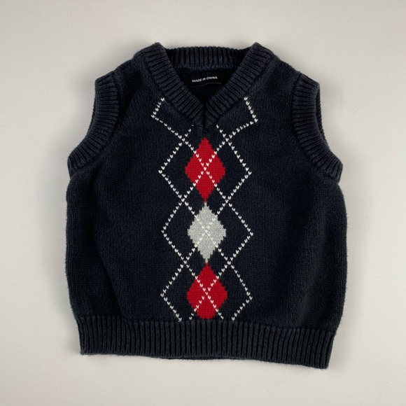 Argyle V-Neck Knit Vest Size 12 Months - Picture 1 of 2
